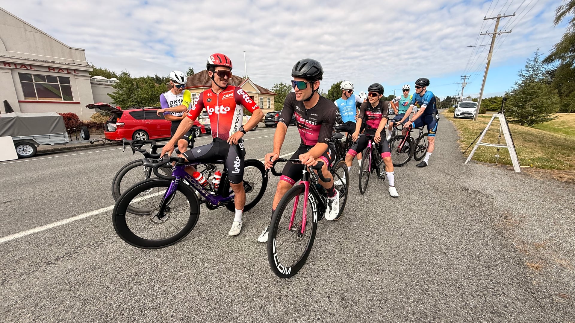 Riders outside Waikari Memorial Hall in the organiser’s 2025 archive